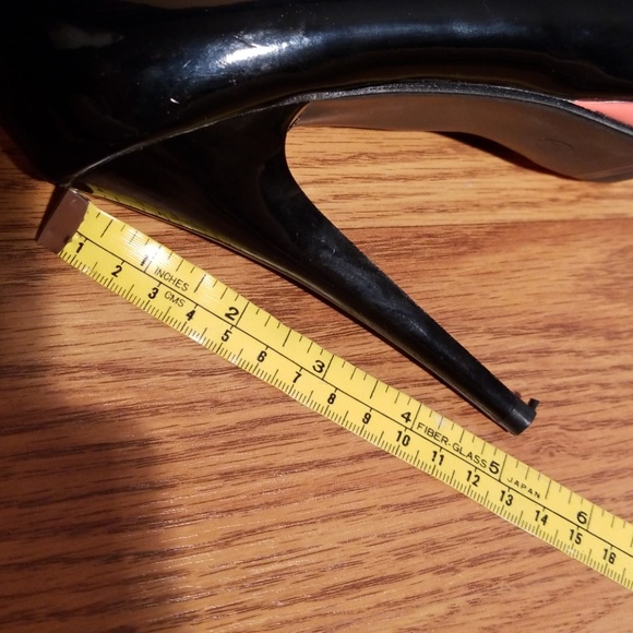 CR Collection Black / Coral 5" Peeptoe Heels - Picture 2 of 7